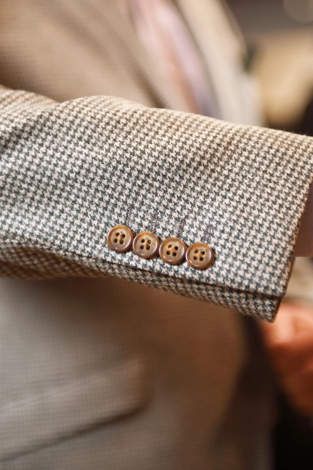 Green & Cream Houndstooth Premium Suit