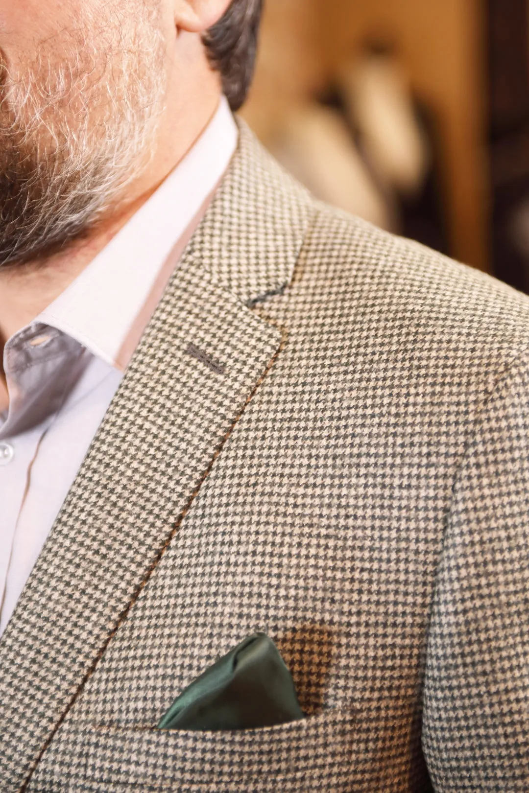 Green & Cream Houndstooth Premium Suit
