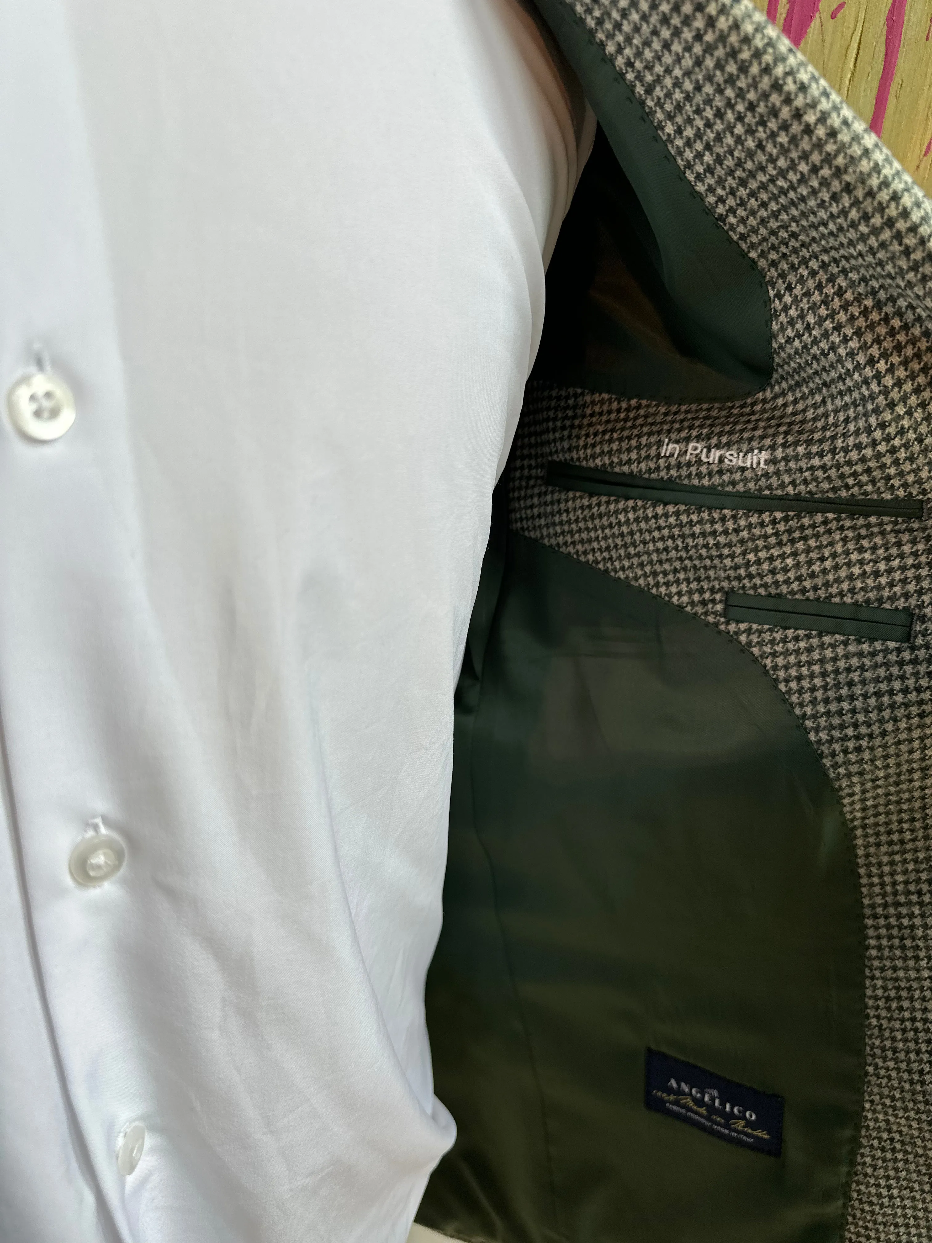 Green & Cream Houndstooth Premium Suit