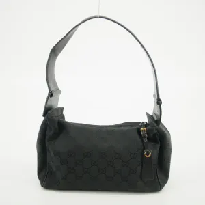 Gucci Black GG Canvas x Leather Shoulder Bag #2942