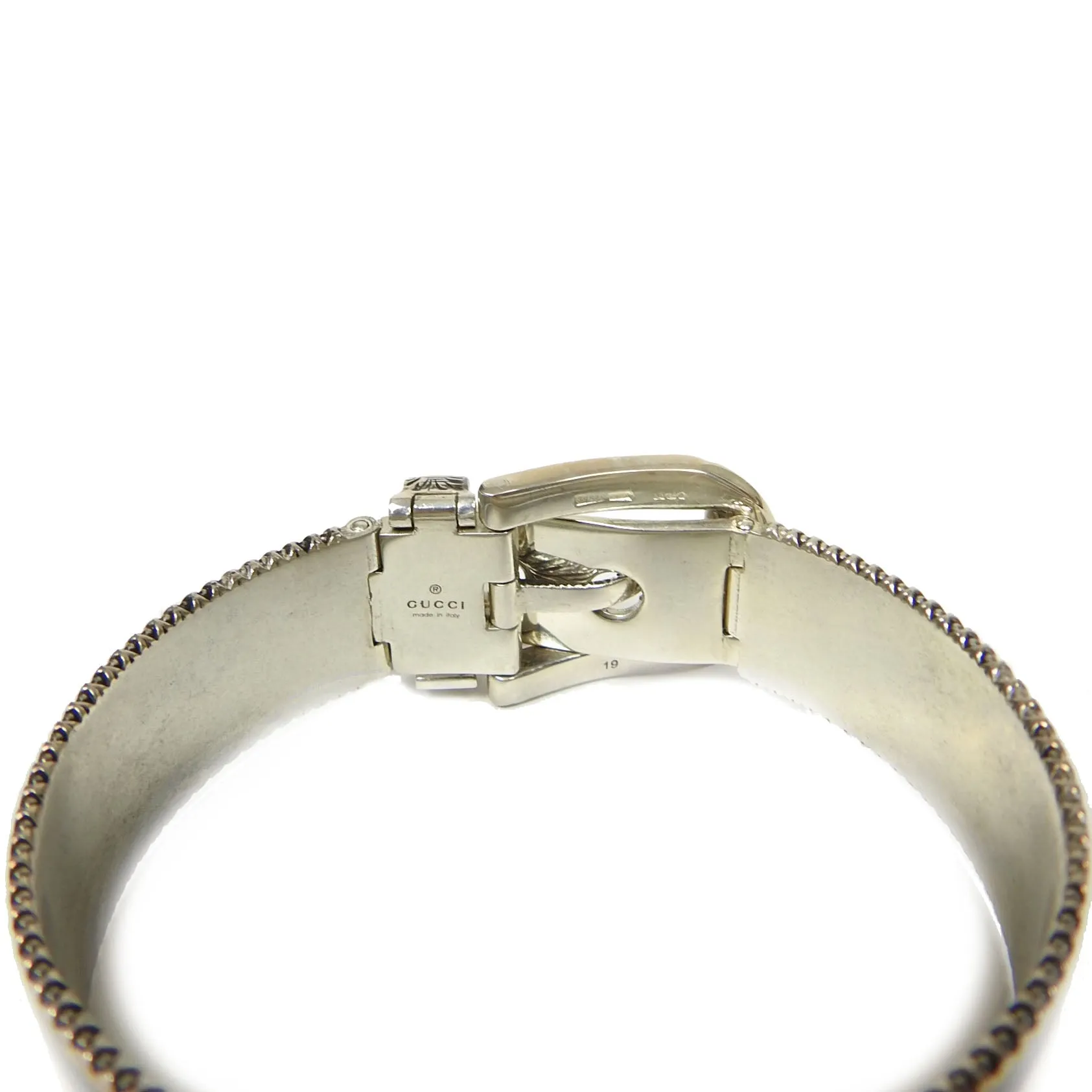 Gucci Enamel Sterling Silver Buckle Bracelet