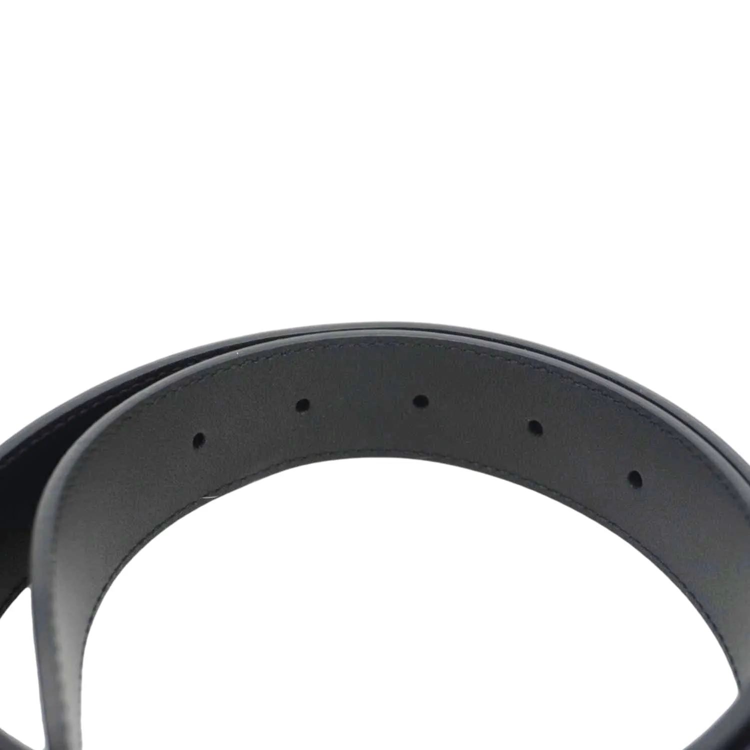 GUCCI GG Buckle Leather Belt Black 414515 Size 75.30