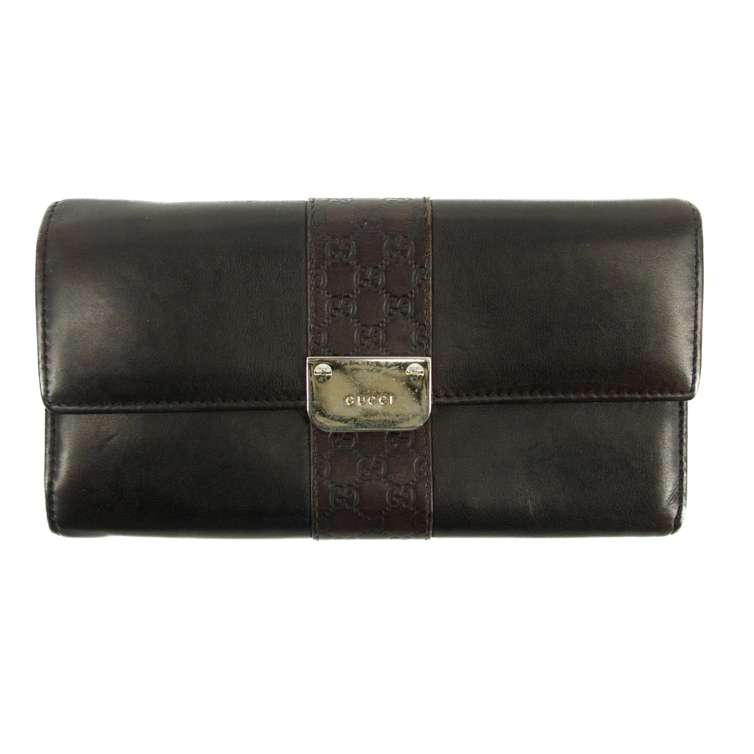 Gucci GG Guccisima Brown Leather Long Continental Wallet #3300