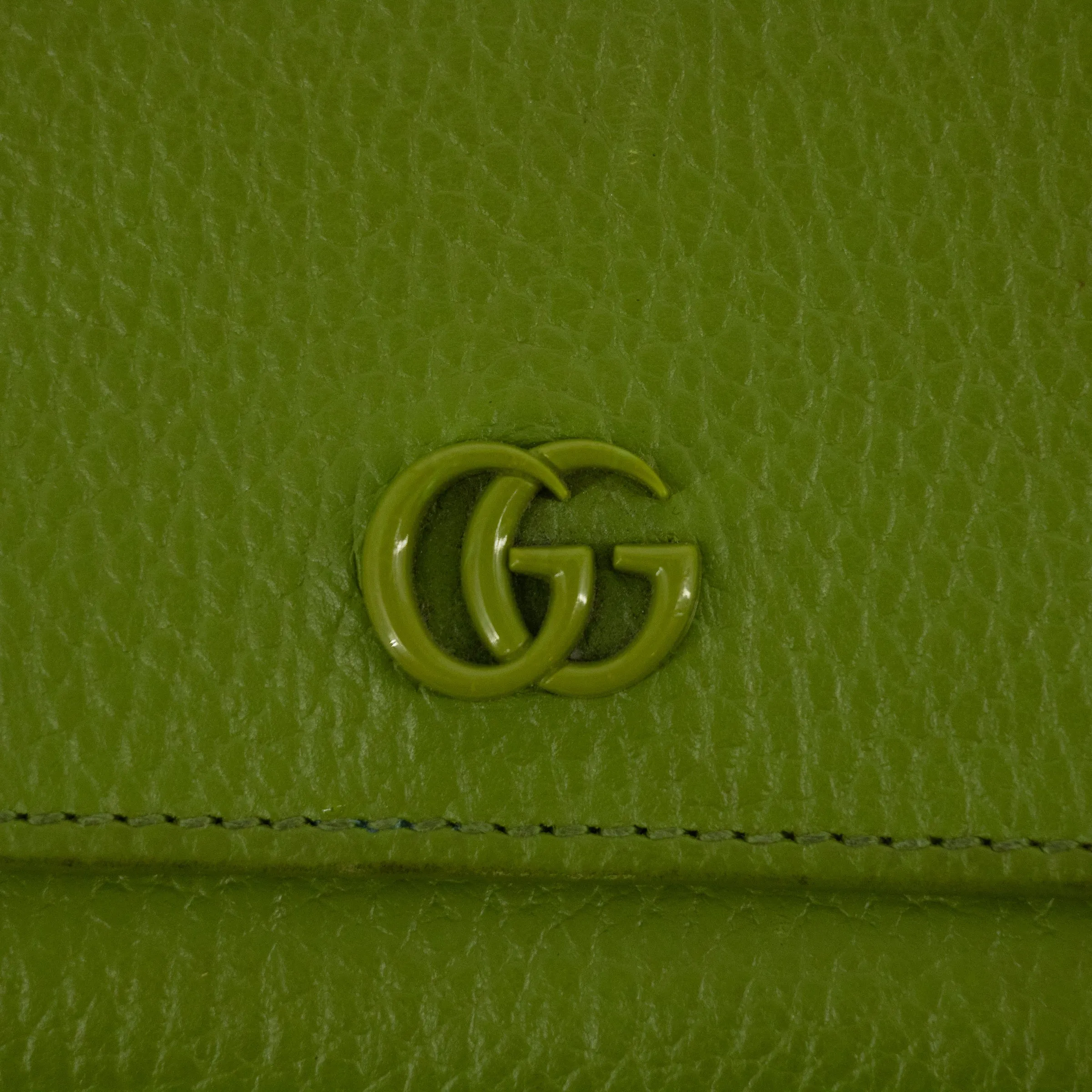 Gucci Mint Green Leather GG Marmont Mini Wallet #2364