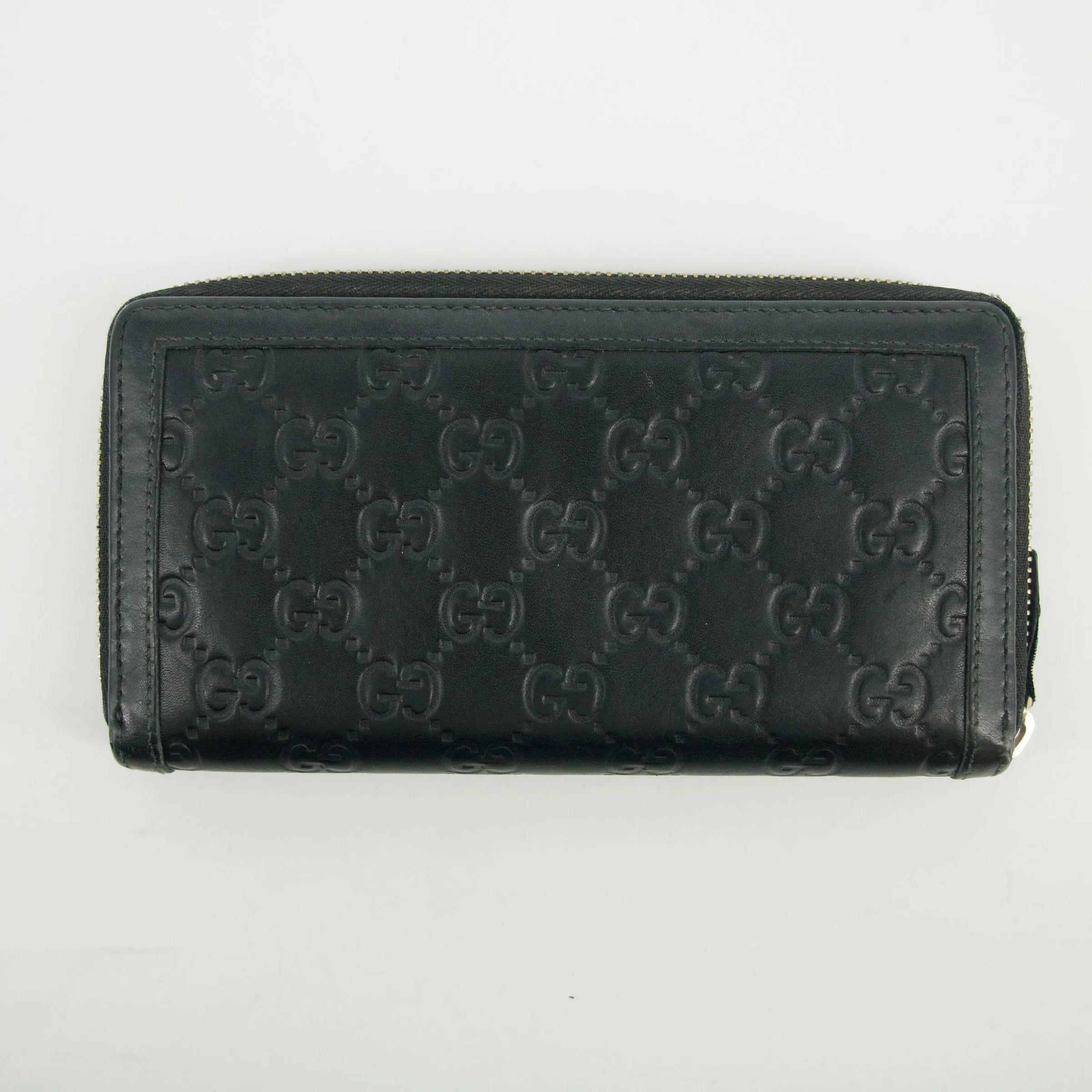 Gucci Navy Guccisima Leather Round Zipper Long Wallet #2629