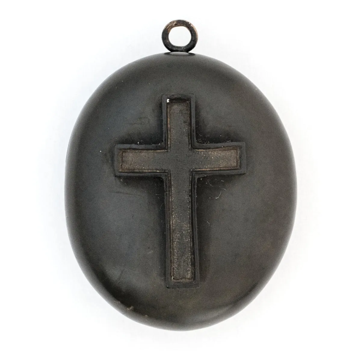 Gutta Percha Cross Antique Locket