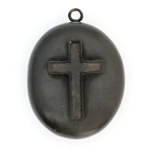 Gutta Percha Cross Antique Locket