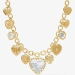 Heart Charm Necklace- Mother of Pearl