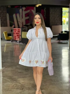 Hearts Button Down Dress