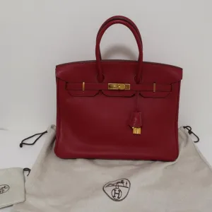 HERMES BIRKIN 35CM ROUGE GARANCE TOGO LEATHER GOLD HARDWARE 2008