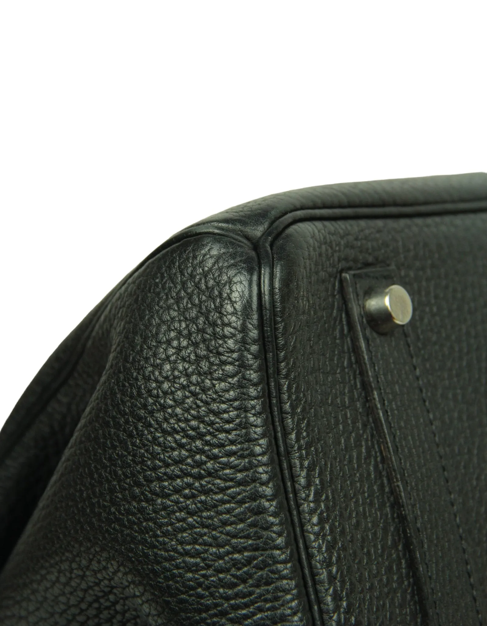 Hermes Black Fjord Leather 35cm Birkin Bag SHW