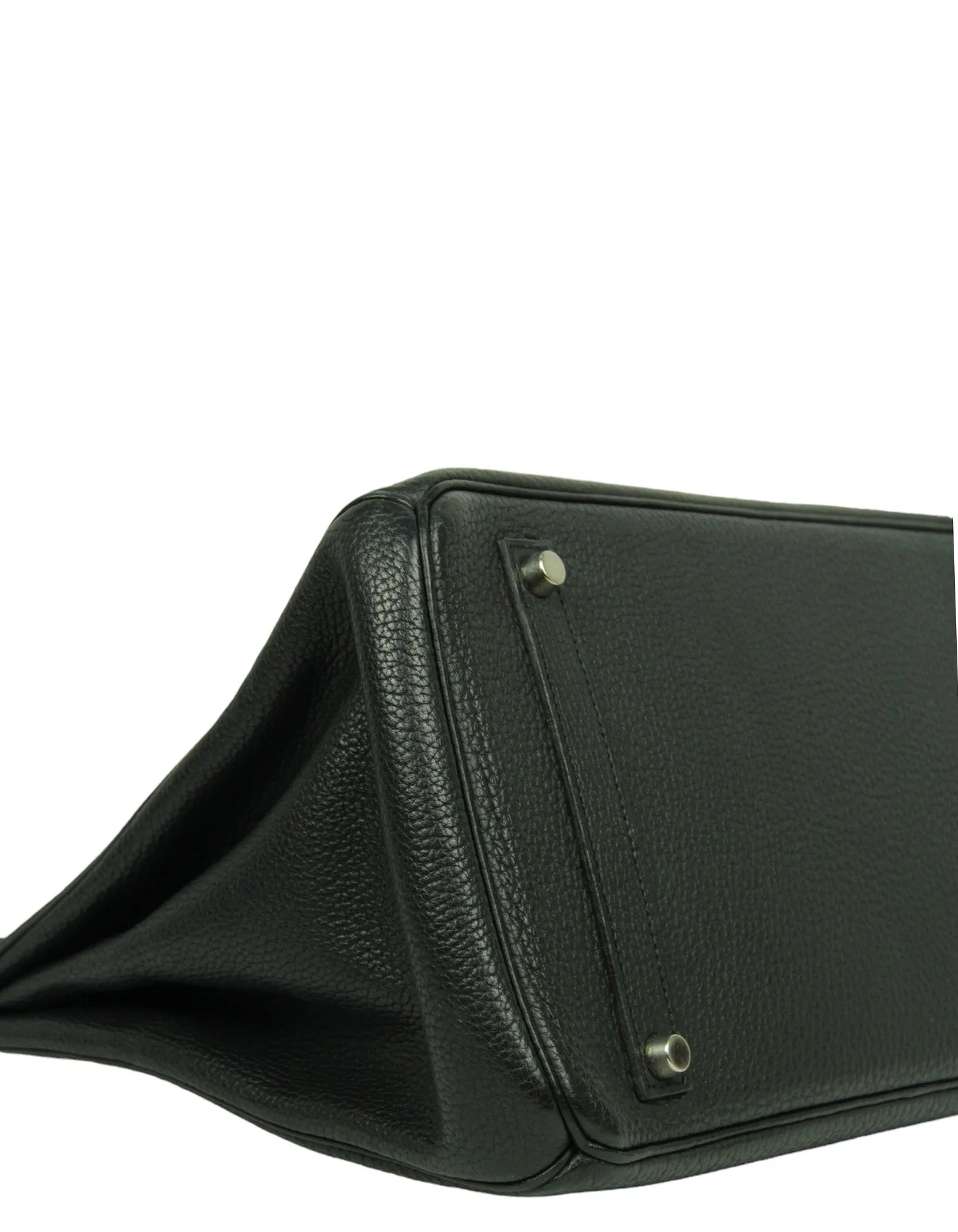 Hermes Black Fjord Leather 35cm Birkin Bag SHW