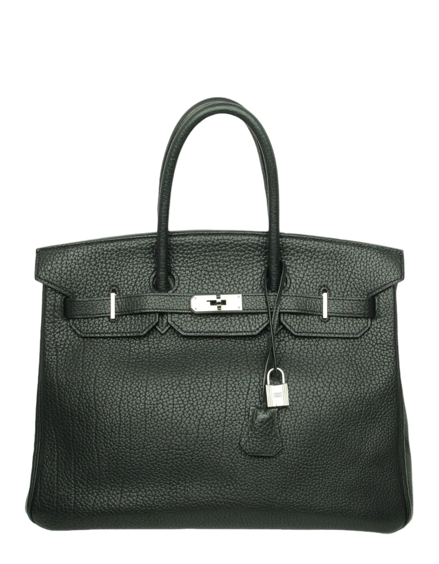 Hermes Black Fjord Leather 35cm Birkin Bag SHW