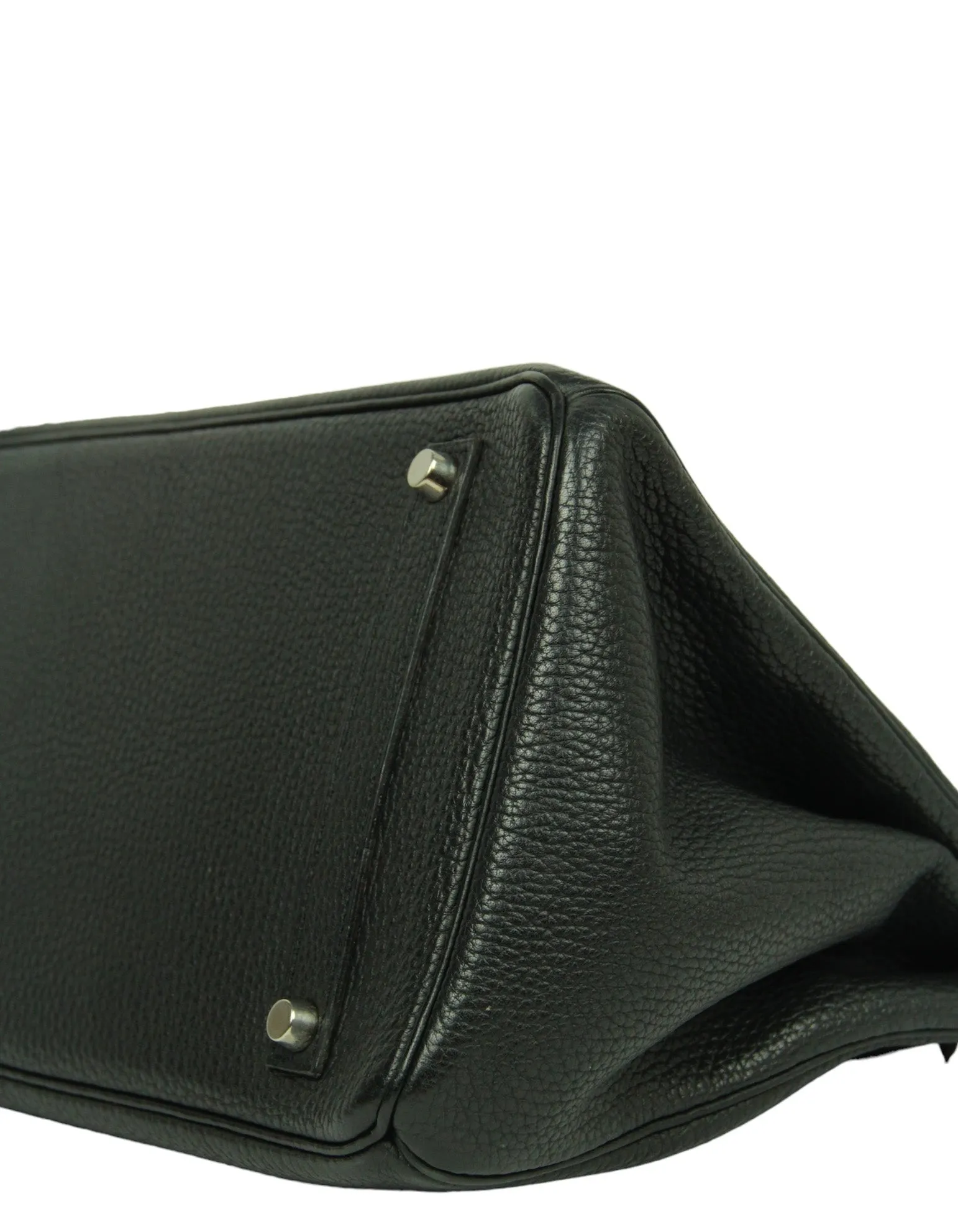 Hermes Black Fjord Leather 35cm Birkin Bag SHW