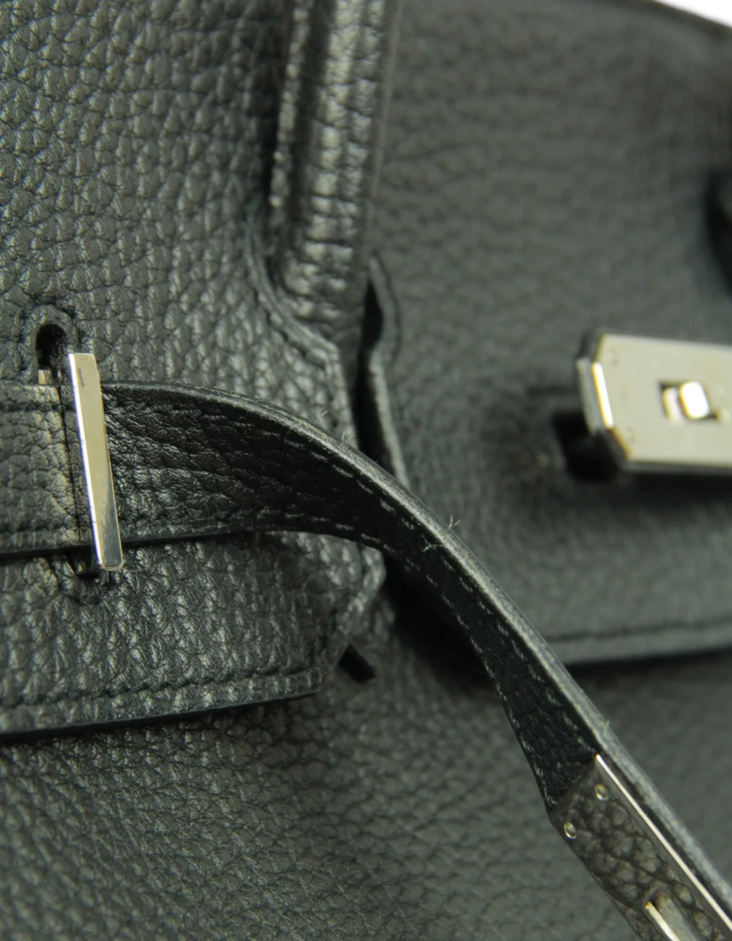 Hermes Black Fjord Leather 35cm Birkin Bag SHW