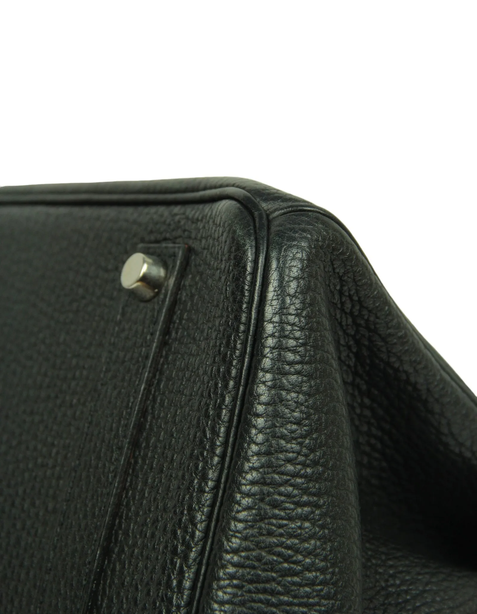 Hermes Black Fjord Leather 35cm Birkin Bag SHW