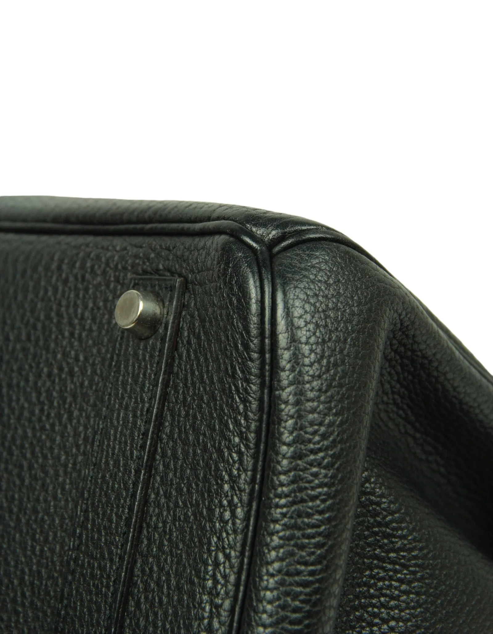 Hermes Black Fjord Leather 35cm Birkin Bag SHW