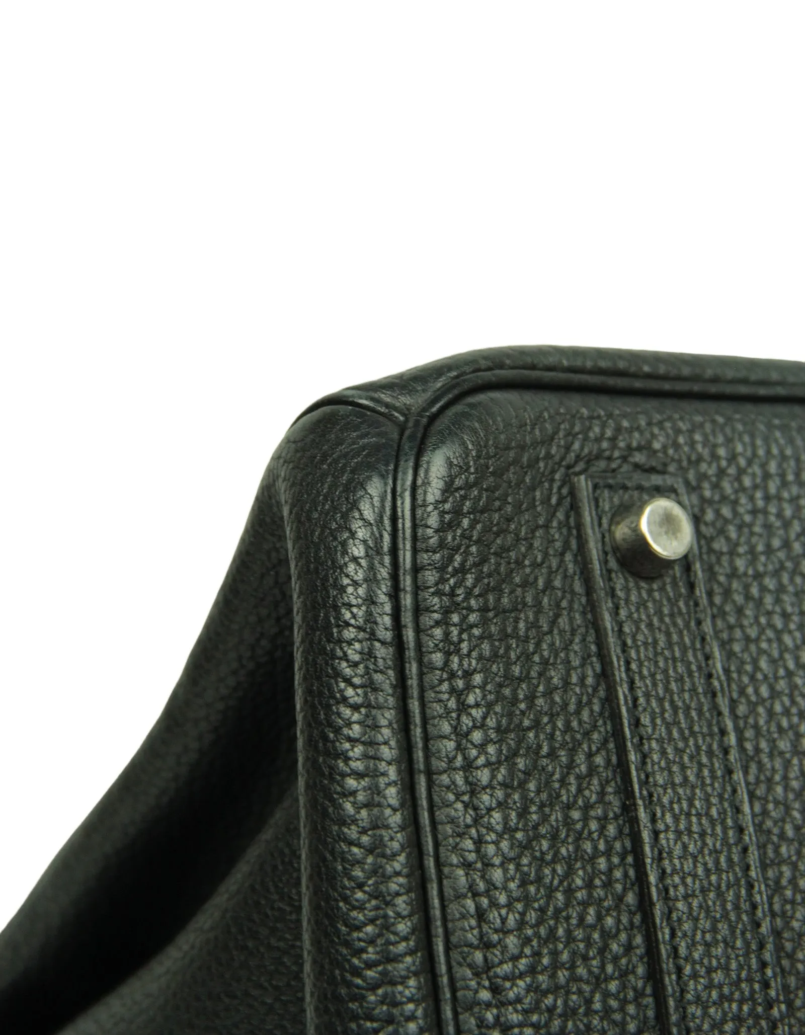 Hermes Black Fjord Leather 35cm Birkin Bag SHW