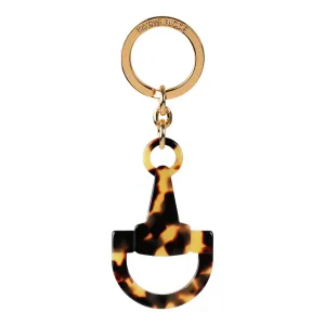 Horsebit Dark Tortoiseshell Keyring