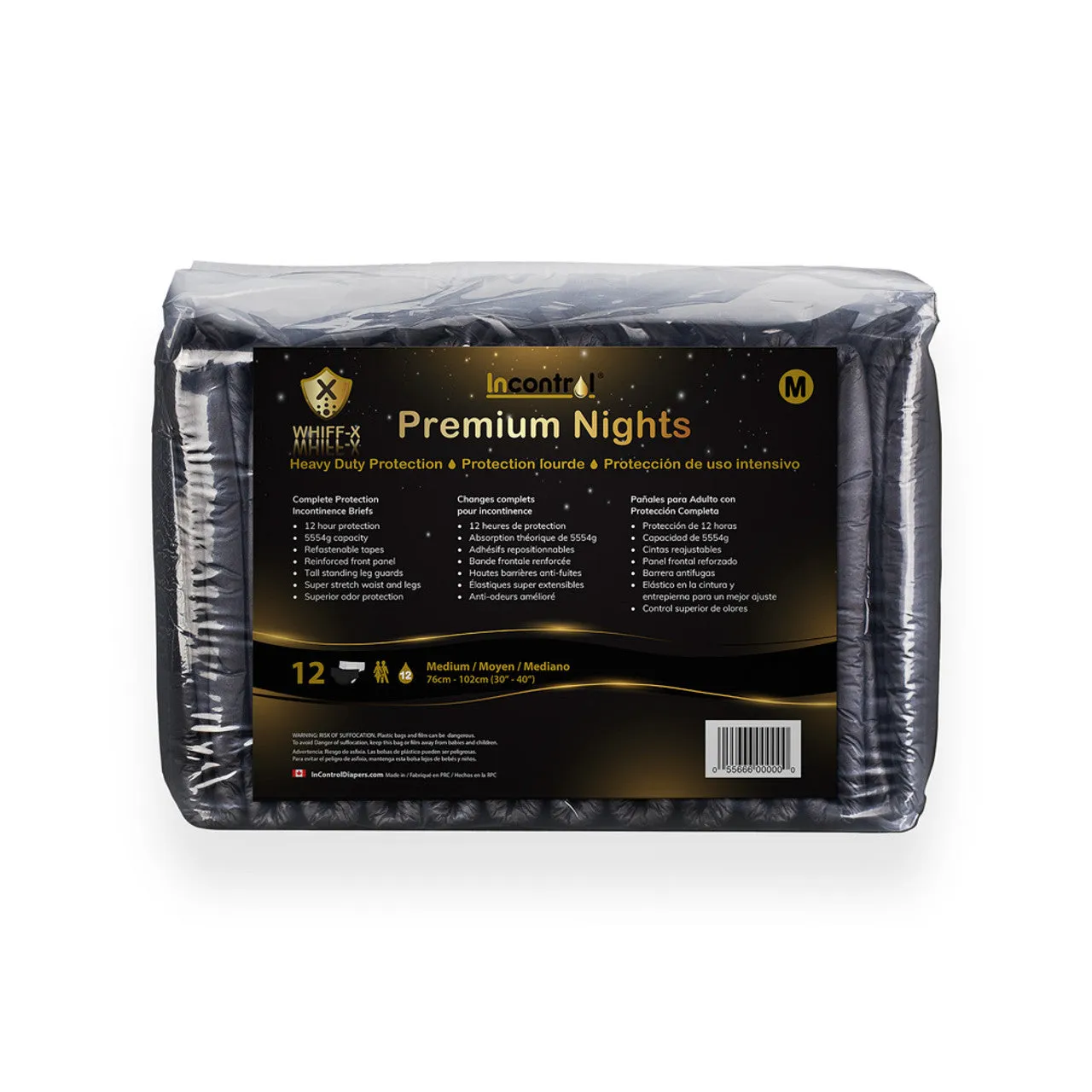InControl Premium Nights Briefs with Whiff-X Technology