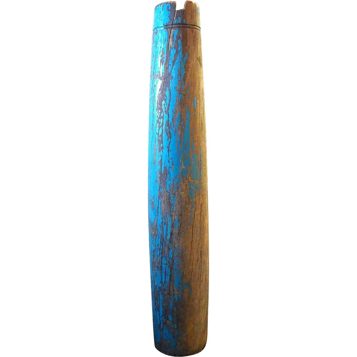 Indian Blue Painted Solid Satinwood Architectural Pillar