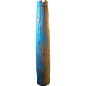 Indian Blue Painted Solid Satinwood Architectural Pillar