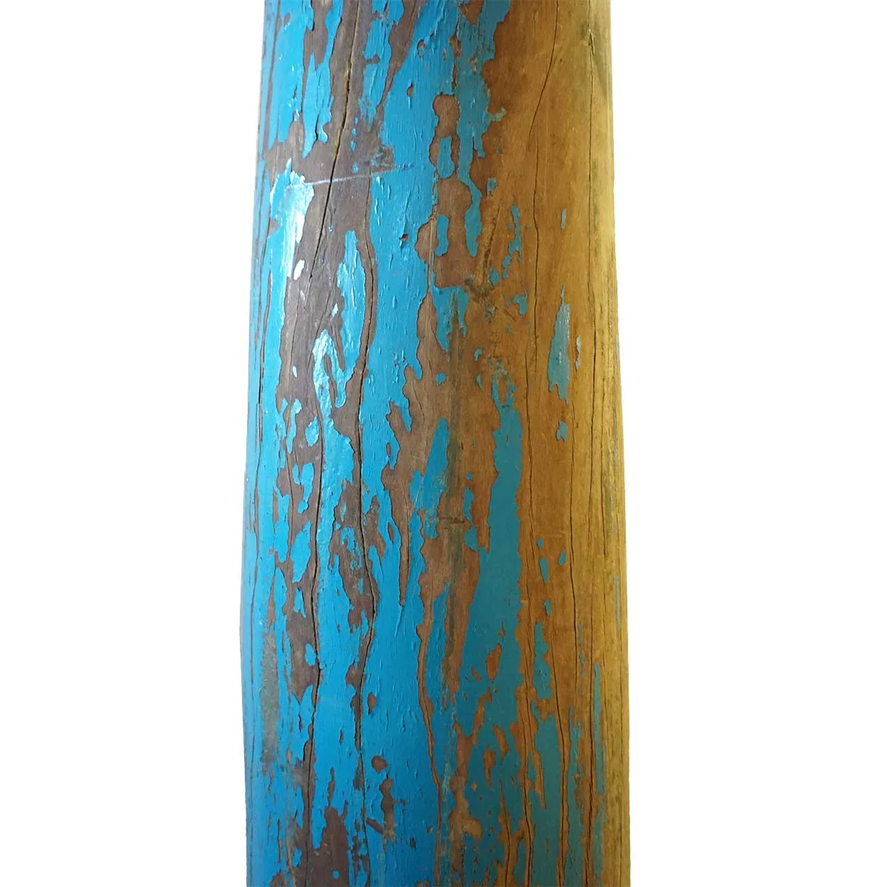 Indian Blue Painted Solid Satinwood Architectural Pillar