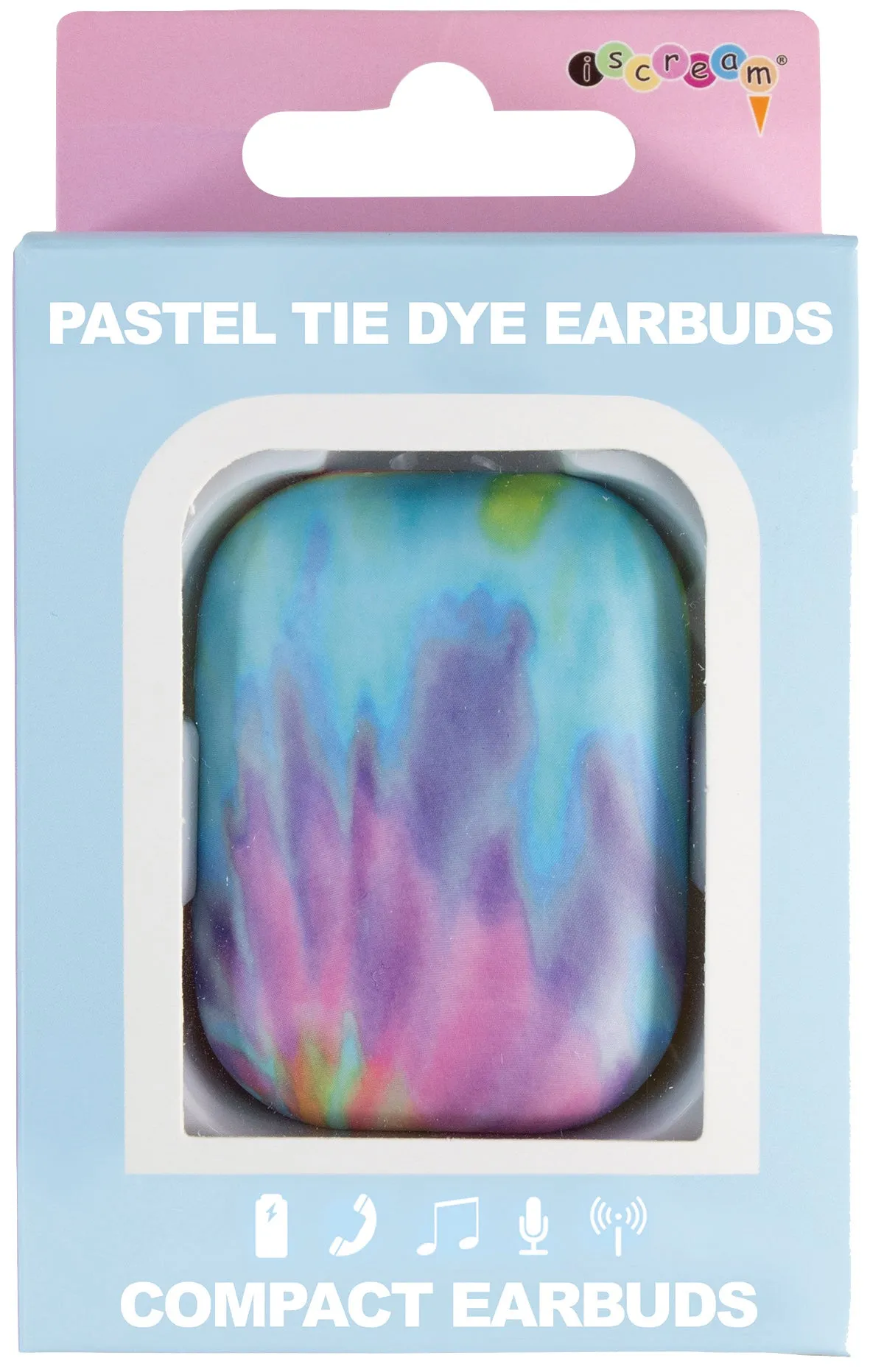Iscream Pastel Tie Dye Compact Earbuds