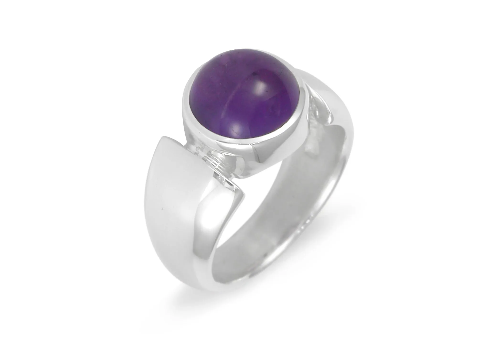 JW104 Amethyst Ring, Sterling Silver
