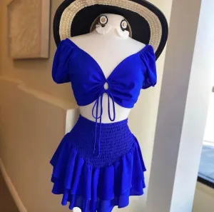 Keyhole Ruffle Skirt Set FINAL SALE