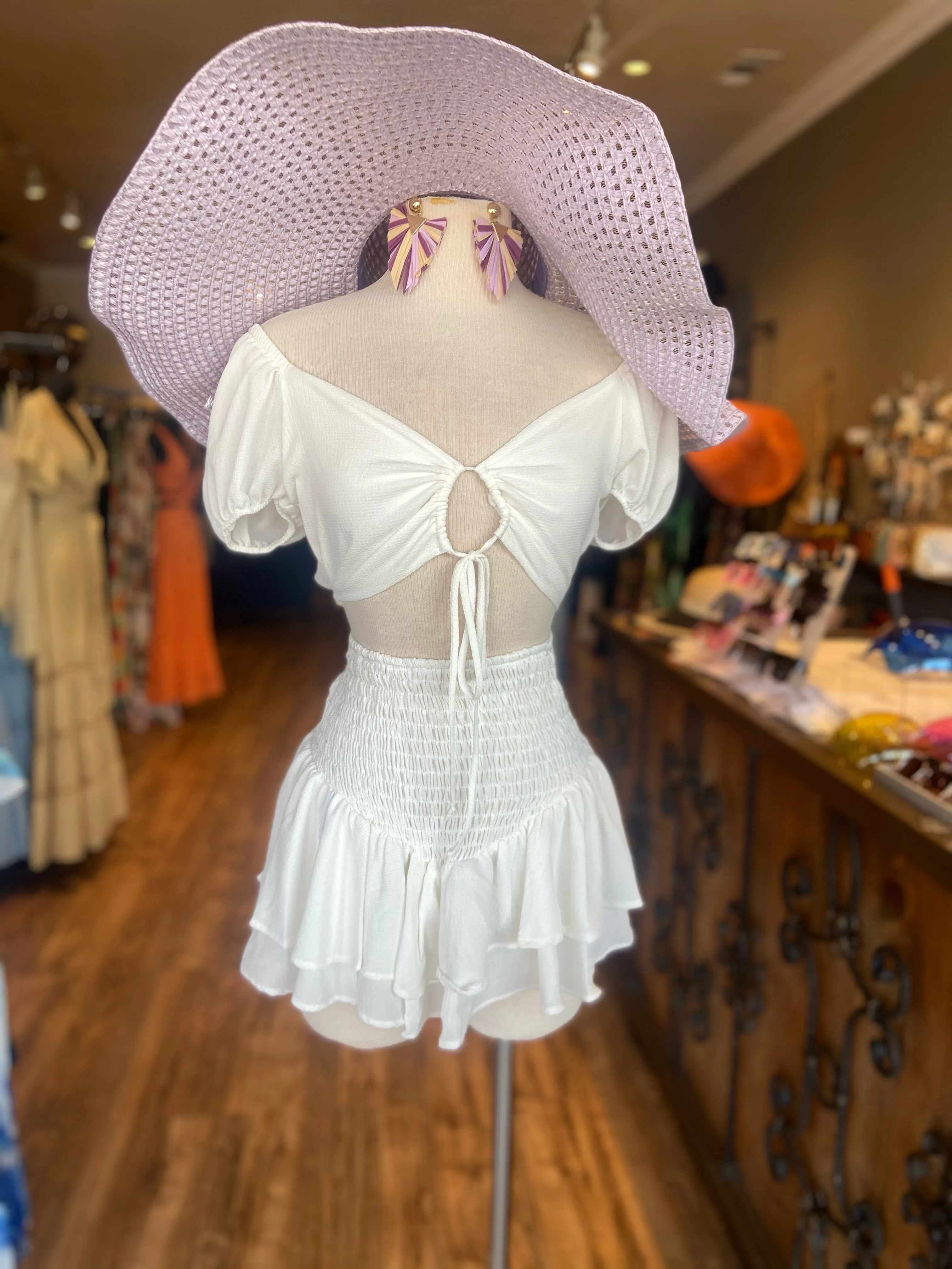 Keyhole Ruffle Skirt Set FINAL SALE