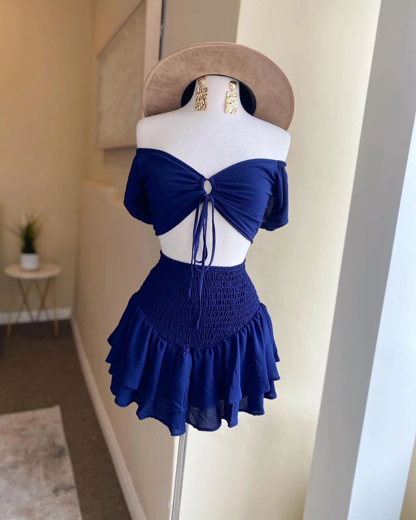 Keyhole Ruffle Skirt Set FINAL SALE