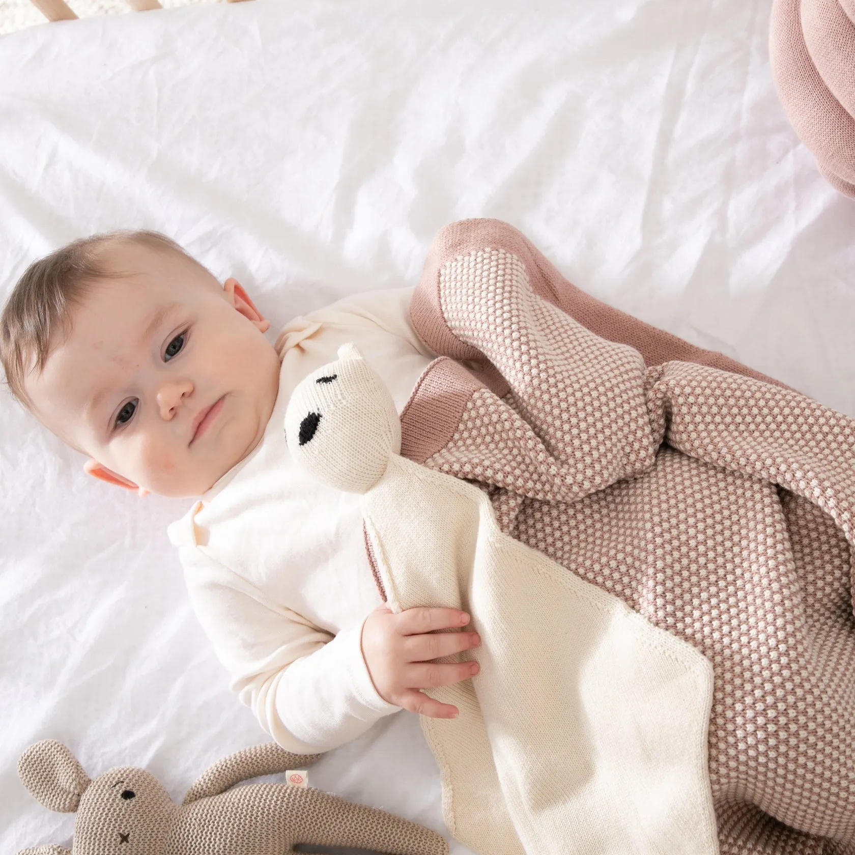 Knit & Lovie Set - Elegant Pink/Natural