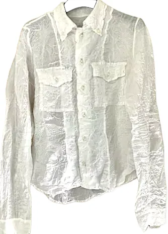 Kosuke Tsumara Japan. Elegant Semi-sheer Blouse Tongue Shirt/Blouse
