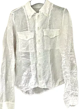 Kosuke Tsumara Japan. Elegant Semi-sheer Blouse Tongue Shirt/Blouse