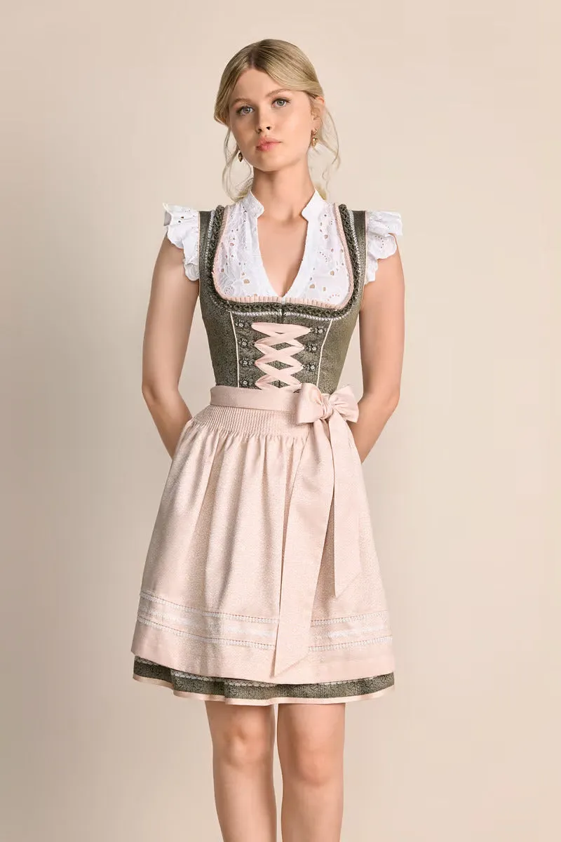 Kruger Mini Dirndl 2pcs. 50cm "Elowen" green