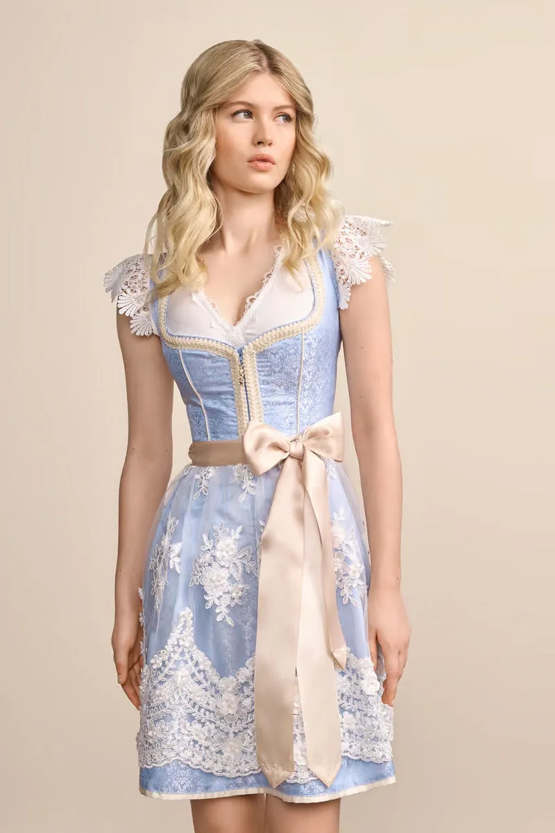Kruger Mini Dirndl 2pcs. 50cm "Gaelle" blue (36,38,42) low stock