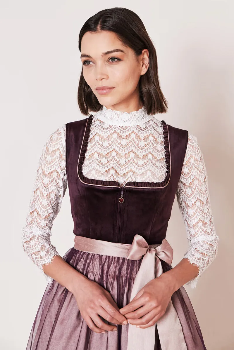 Kruger Mini Dirndl 2pcs. 50cm "Joelina" berry (40,42,44)