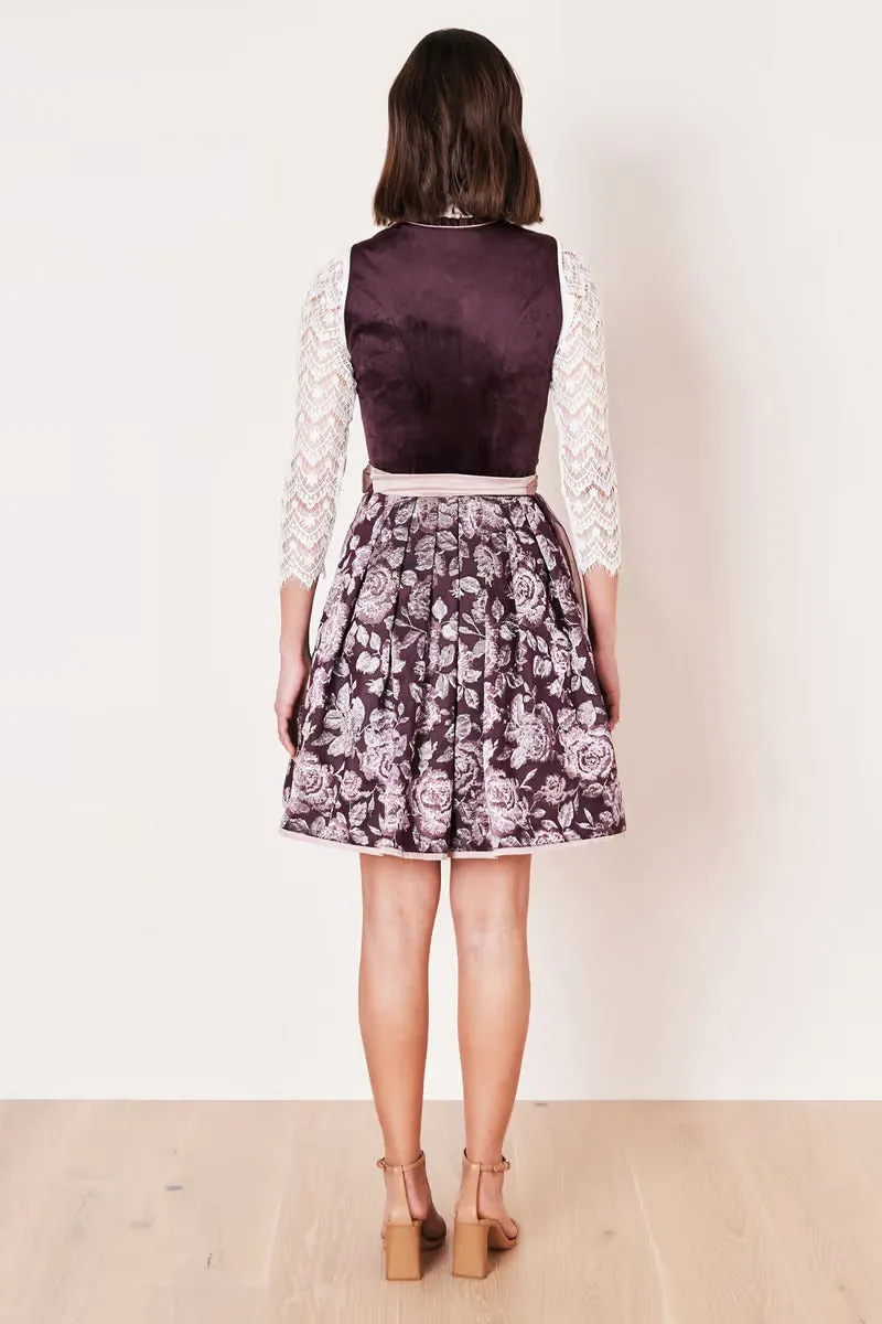 Kruger Mini Dirndl 2pcs. 50cm "Joelina" berry (40,42,44)