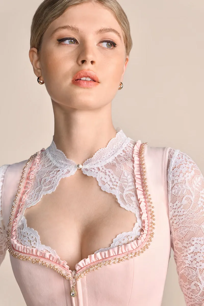 Kruger Mini Dirndl 2pcs. 50cm "Milina" pink (36,38)