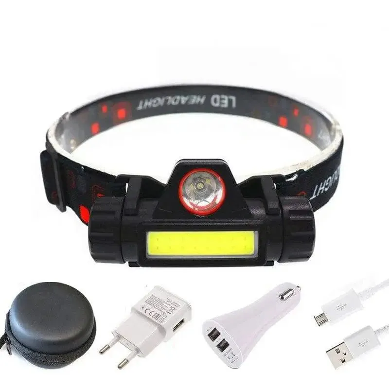LAMPE FRONTALE - MINI LAMPE FRONTALE LANTERNE Q5  COB À LED