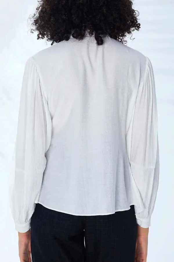 LAPEL COLLAR IRREGULAR LONG SLEEVE SHIRT