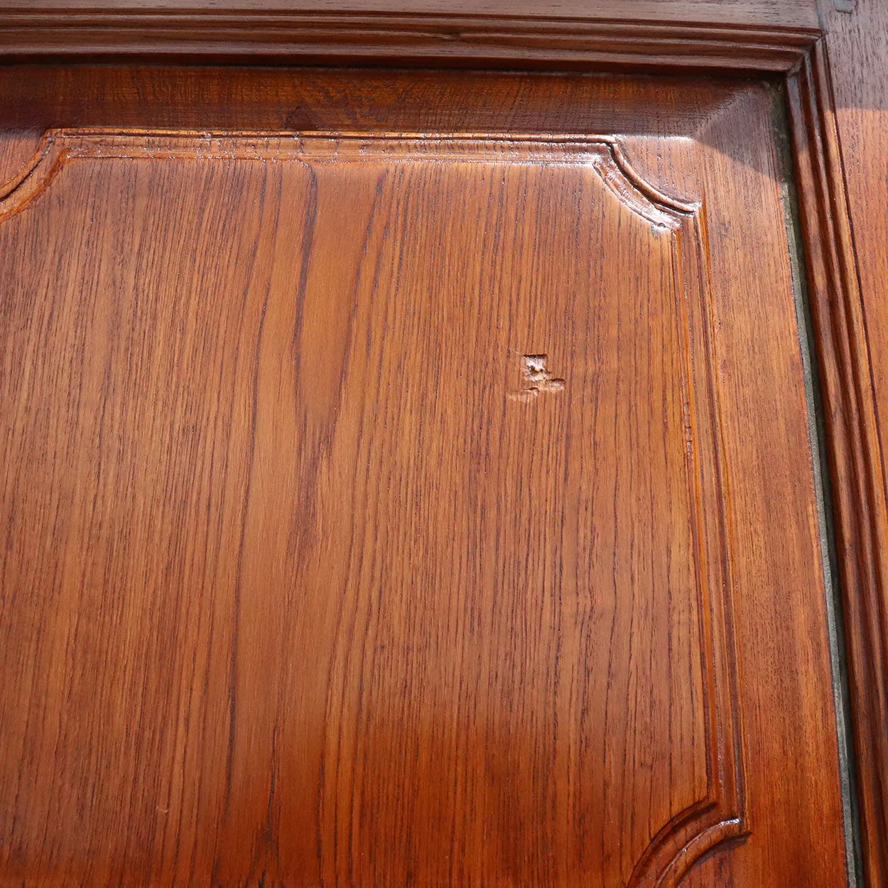 Large Anglo Indian Solid Teak Paneled Double Door with Frame