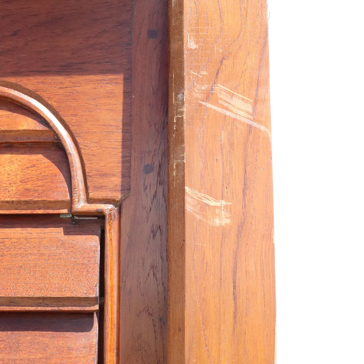Large Anglo Indian Teak Louvered Double Door with Frame