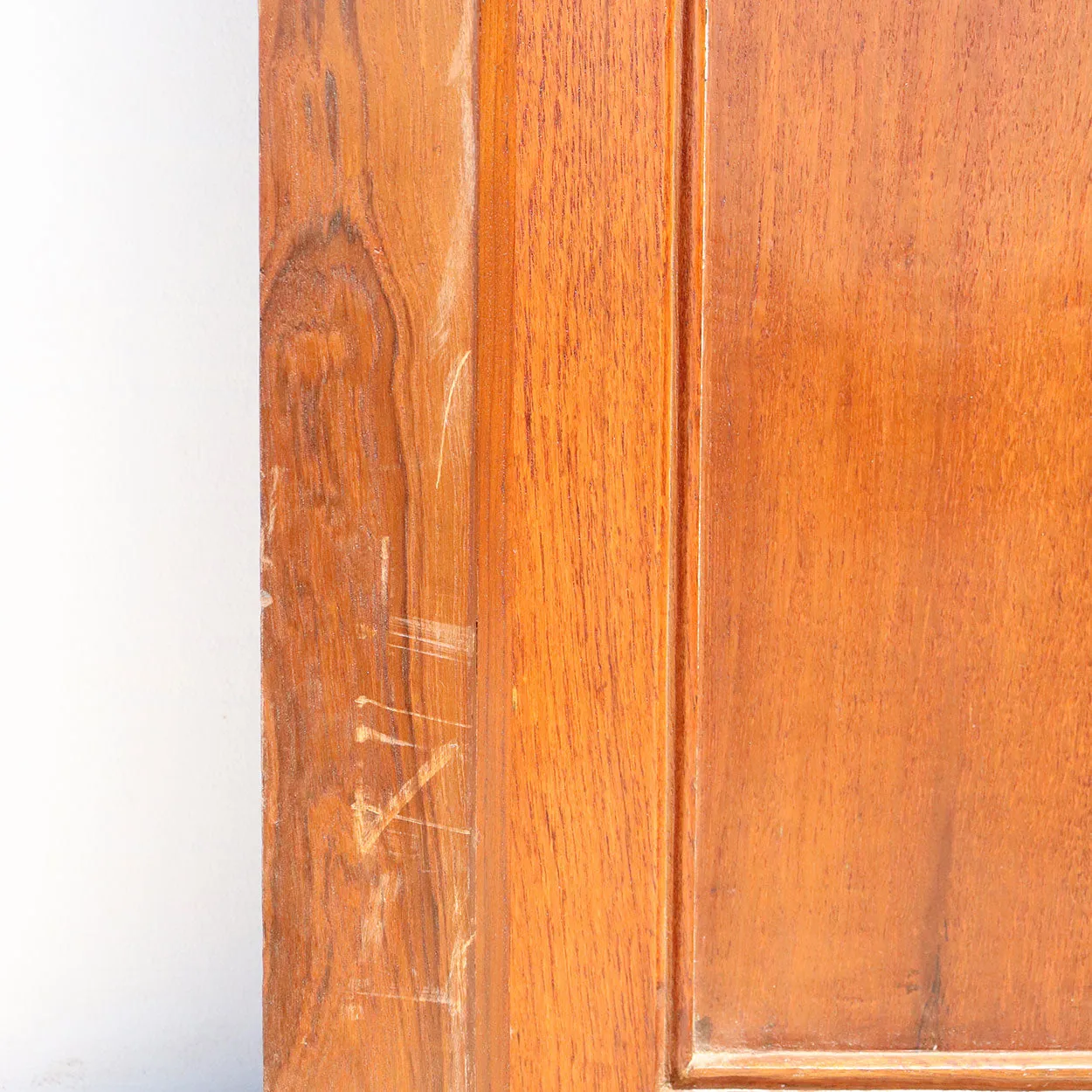 Large Anglo Indian Teak Louvered Double Door with Frame