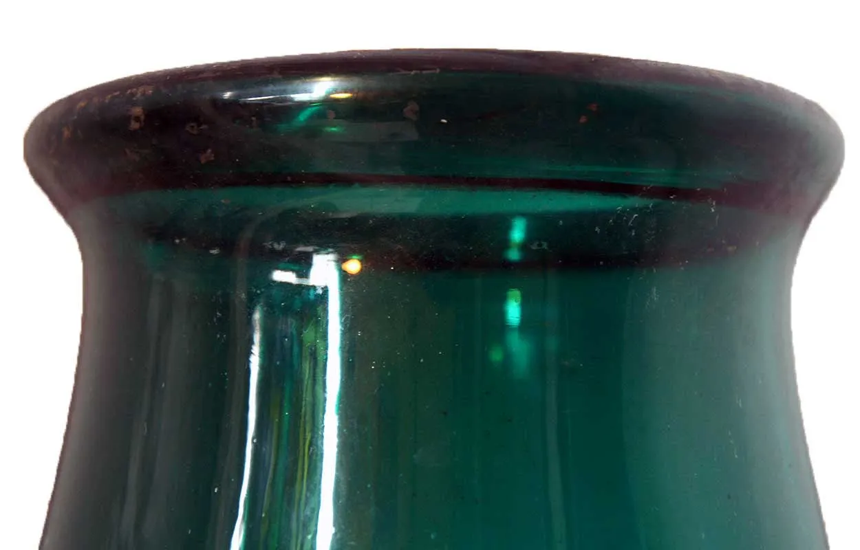 Large English Georgian Bristol Green Glass Hurricane Shade