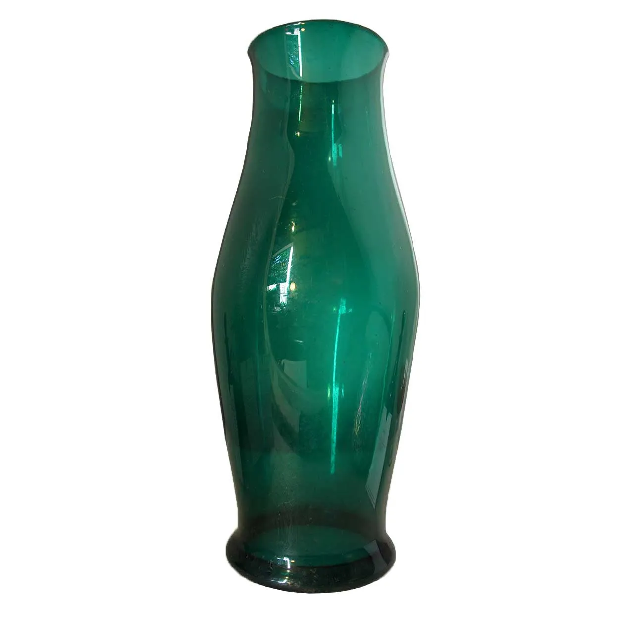 Large English Georgian Bristol Green Glass Hurricane Shade