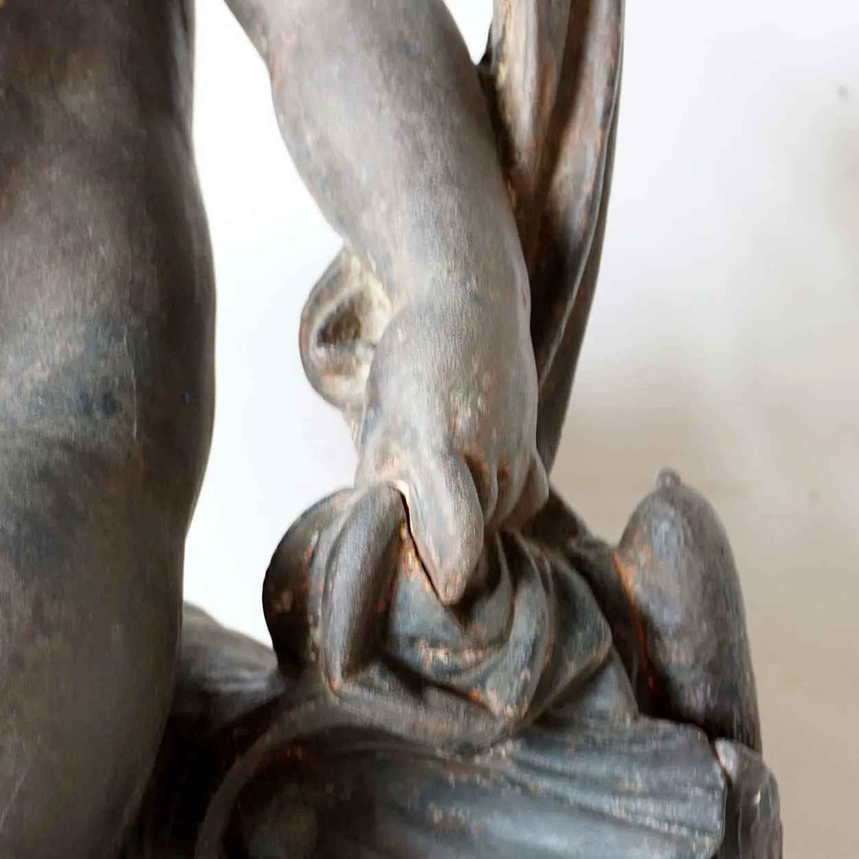 Large French J.J. Ducel Cast Iron Figural Garden Fountain