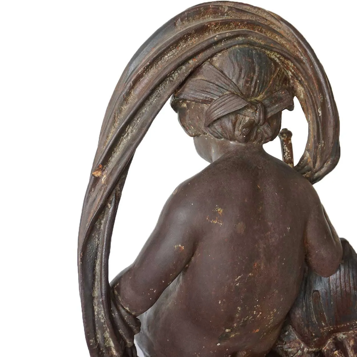 Large French J.J. Ducel Cast Iron Figural Garden Fountain