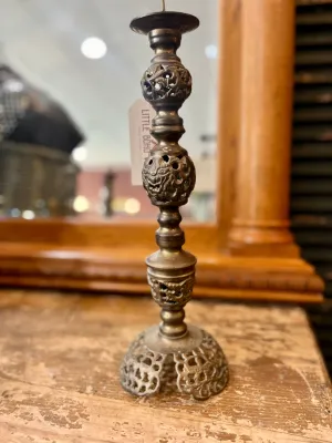 Large ornate brass candleholder